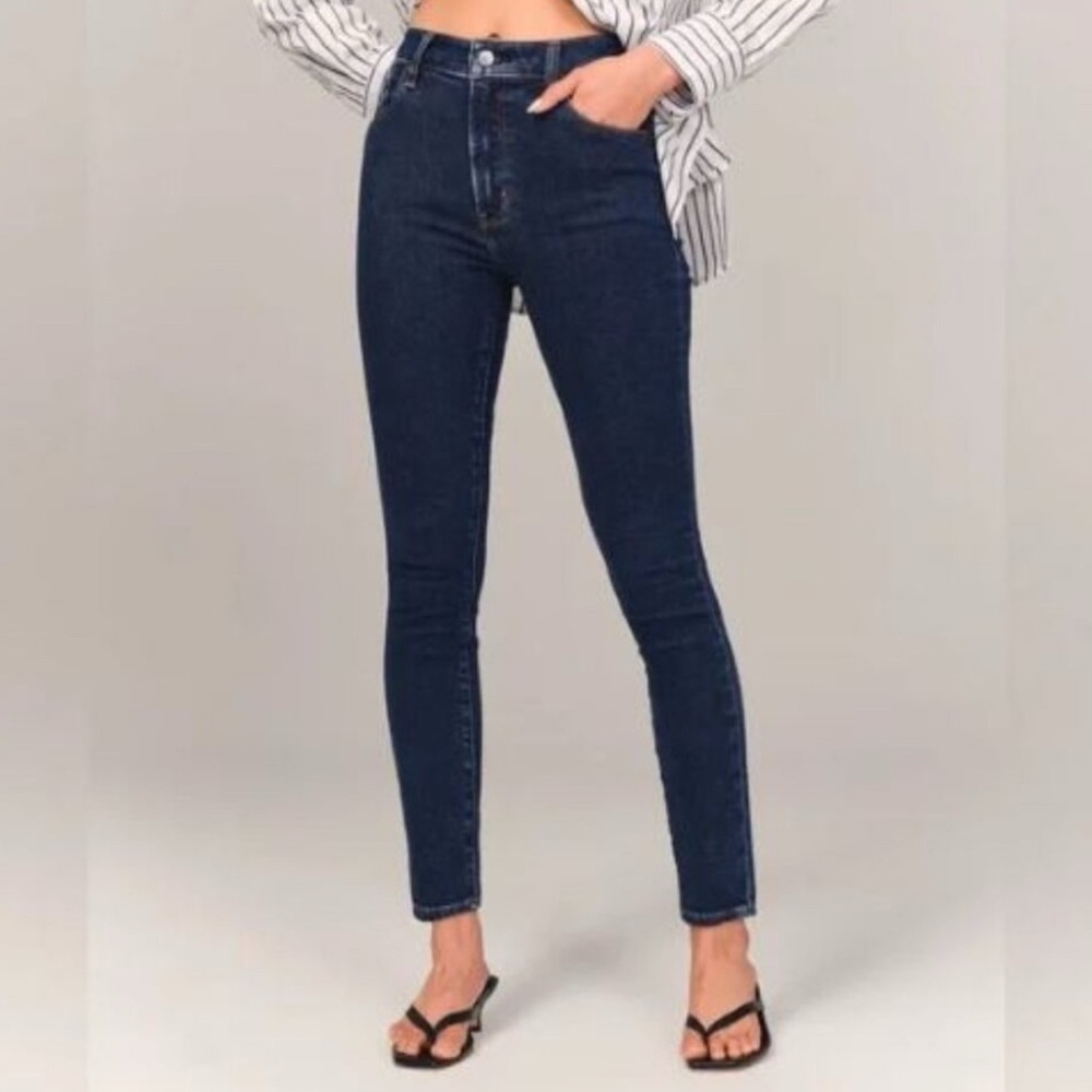Abercrombie & Fitch The Super Skinny Ankle High Rise Stretch Jeans 29 Long